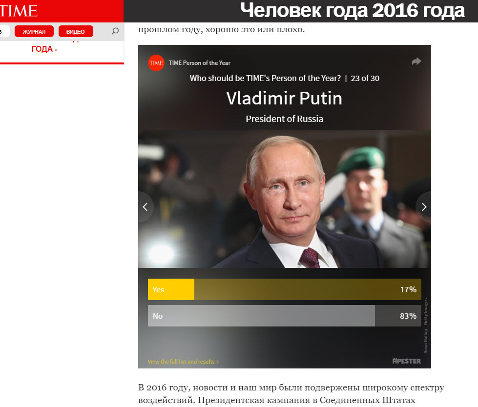 Choosing the person of the year according to the Times! All for ours!!! - Time, Person of the Year, Vote, Politics, Vladimir Putin, , If there's nothing to do