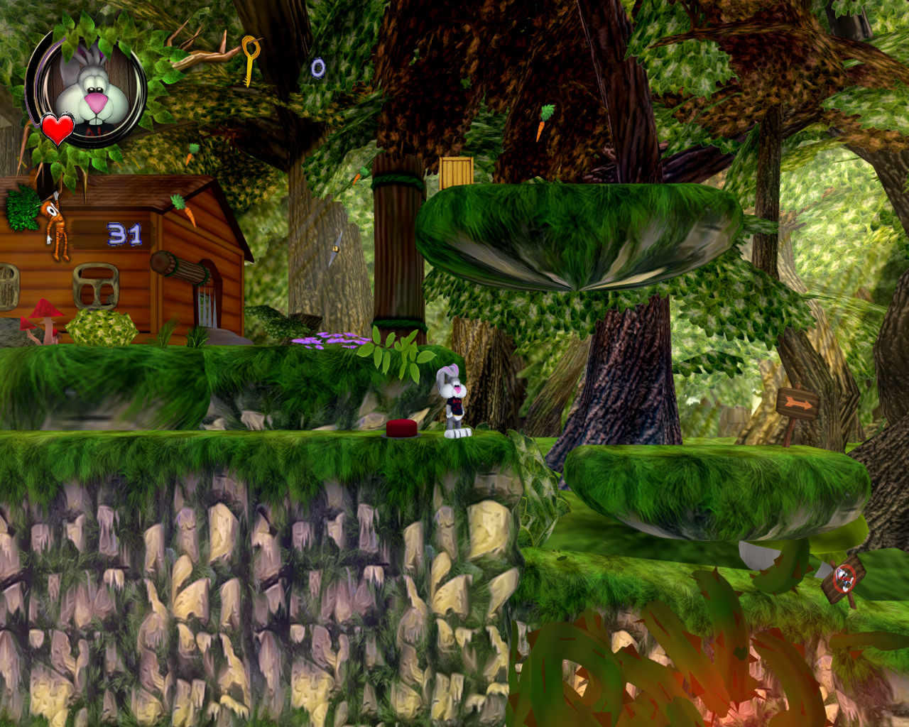 ForestAdventure 3D - My, Games, Platformer, Doom, Rabbit, Hare, Old school, Screenshot, Инди, Longpost