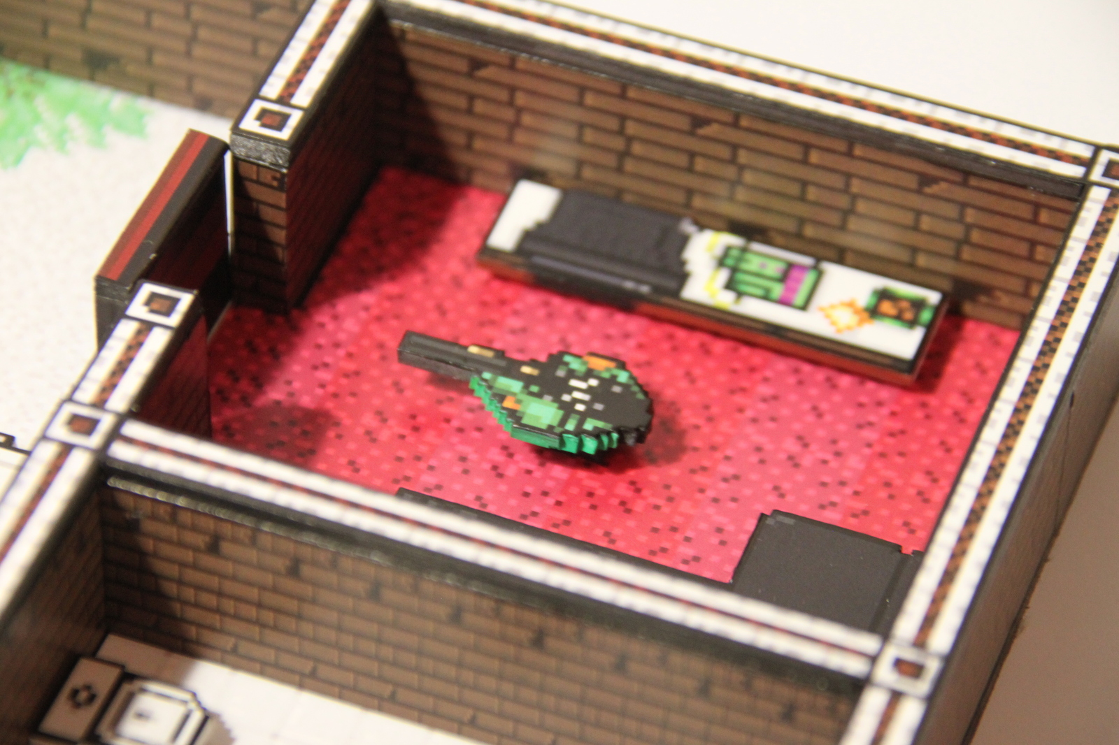 Diorama Hotline Miami - My, Hotline miami, Hotline miami 2, Friday, Creation, Diorama, Pixel Art, Art, Handmade, Longpost