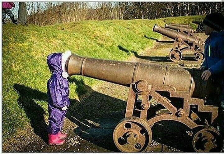 When you are very tired, but you have to keep working - Children, A gun