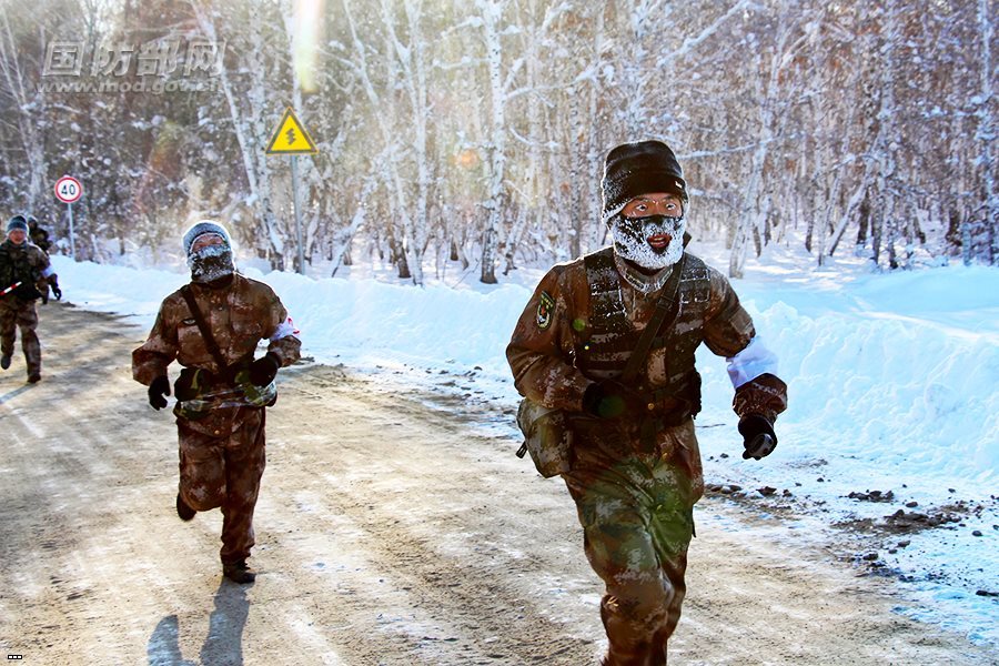 March at a temperature of -35 - China, Pla, Army, Longpost