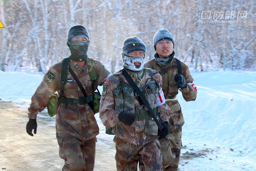 March at a temperature of -35 - China, Pla, Army, Longpost