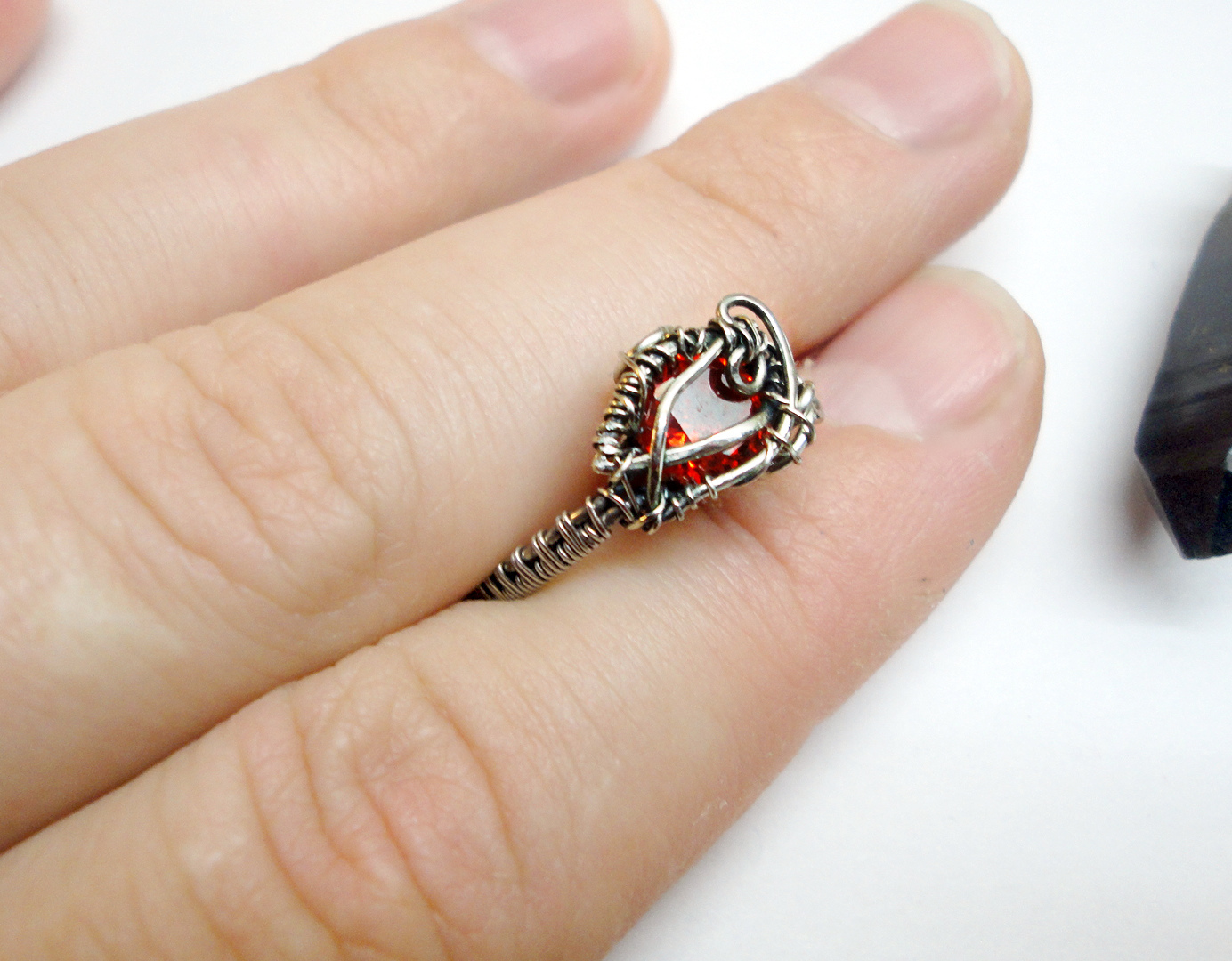 Ring Dragon's eye - My, Wire jewelry, Handmade, With your own hands, Needlework, Jewelry, Wire wrap, Longpost