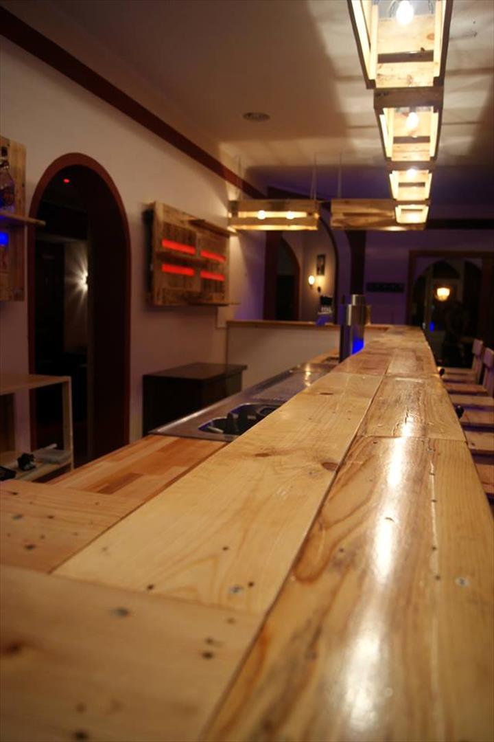 Pallet bar decor - Bar, Pallet, Craft, Longpost, Backlight, Pallets