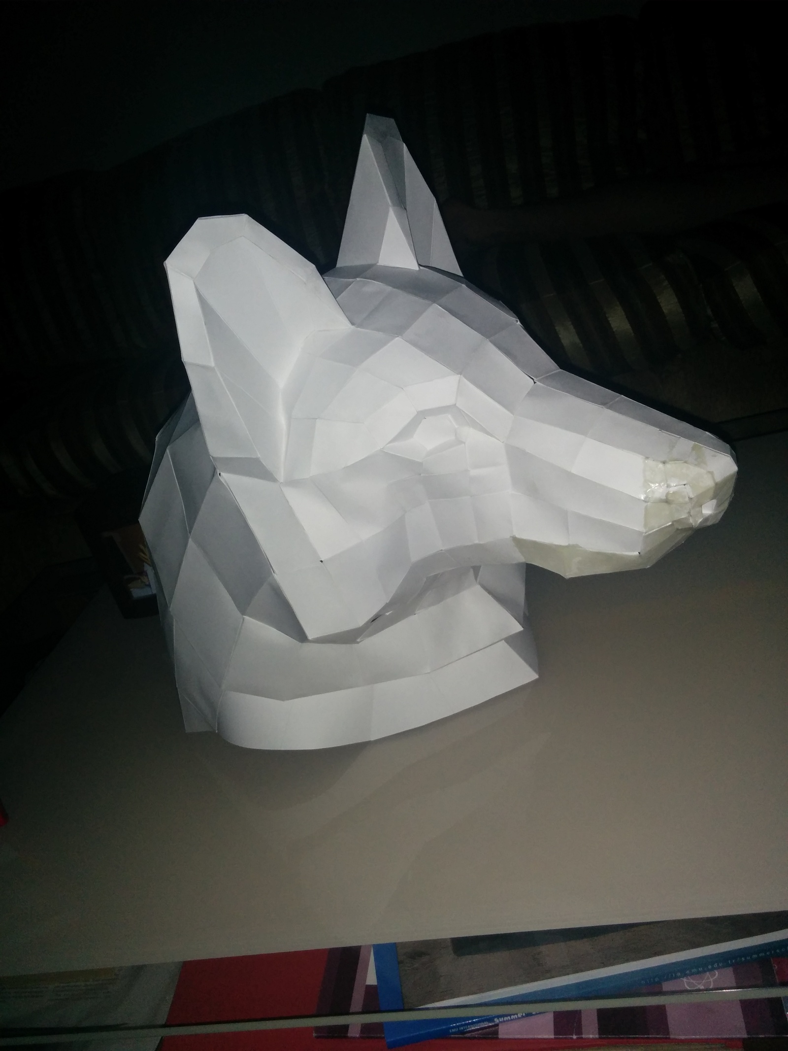 Голова волка - Моё, Рукожоп, Рукоделие, Pepakura, Длиннопост, Papercraft