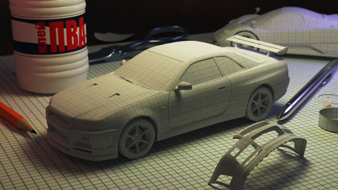 Nissan Skyline r34 Papercraft