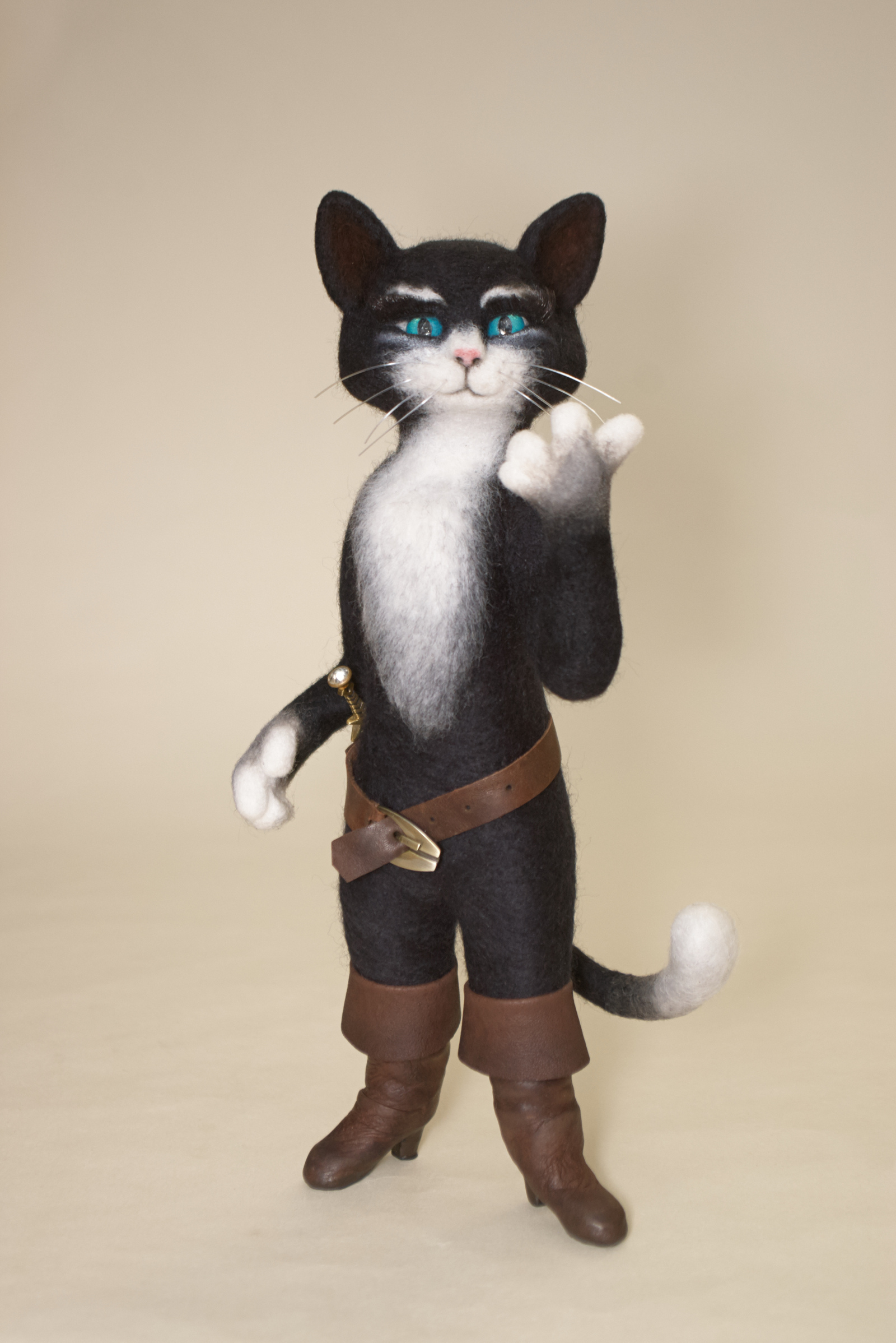 Kitty Softpaw - My, cat, , Dry felting, Handmade, Interior doll, Longpost