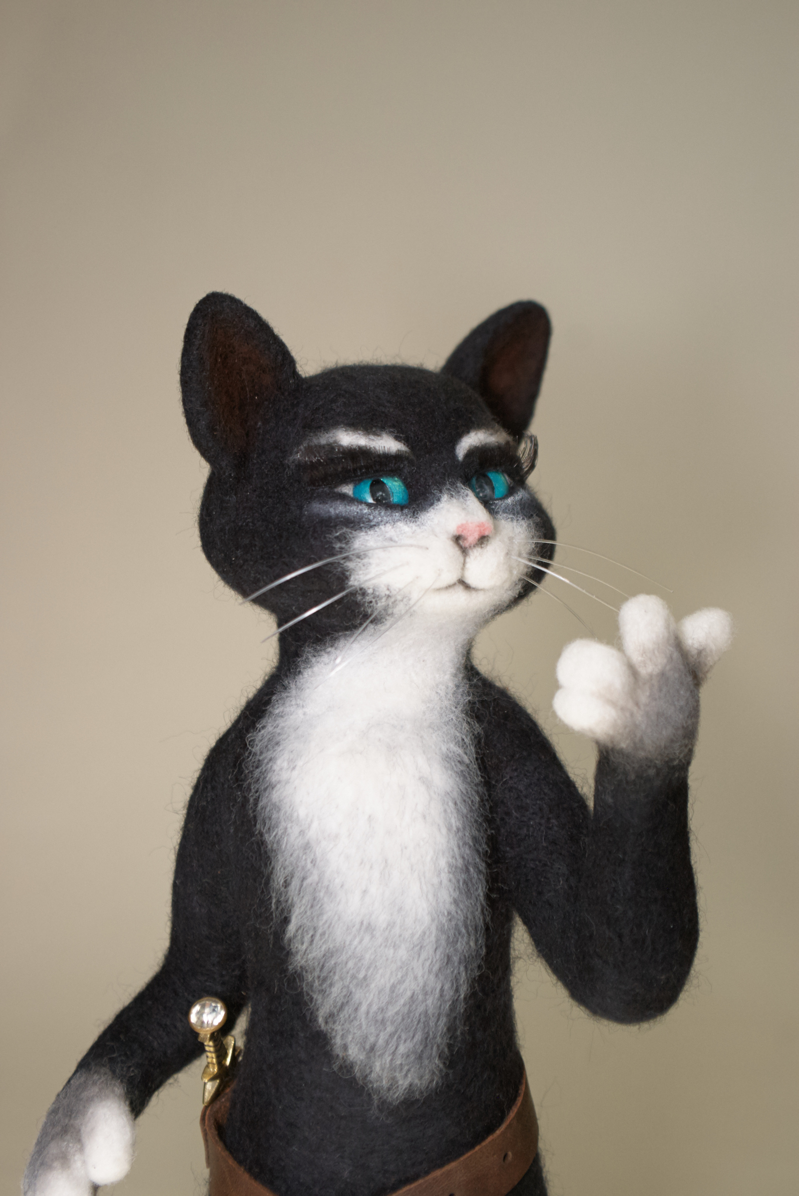 Kitty Softpaw - My, cat, , Dry felting, Handmade, Interior doll, Longpost