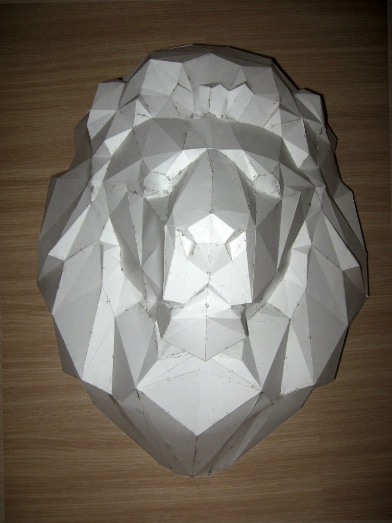 Golden Lion 2.0 - My, Pepakura, , With your own hands, Papercraft, Longpost