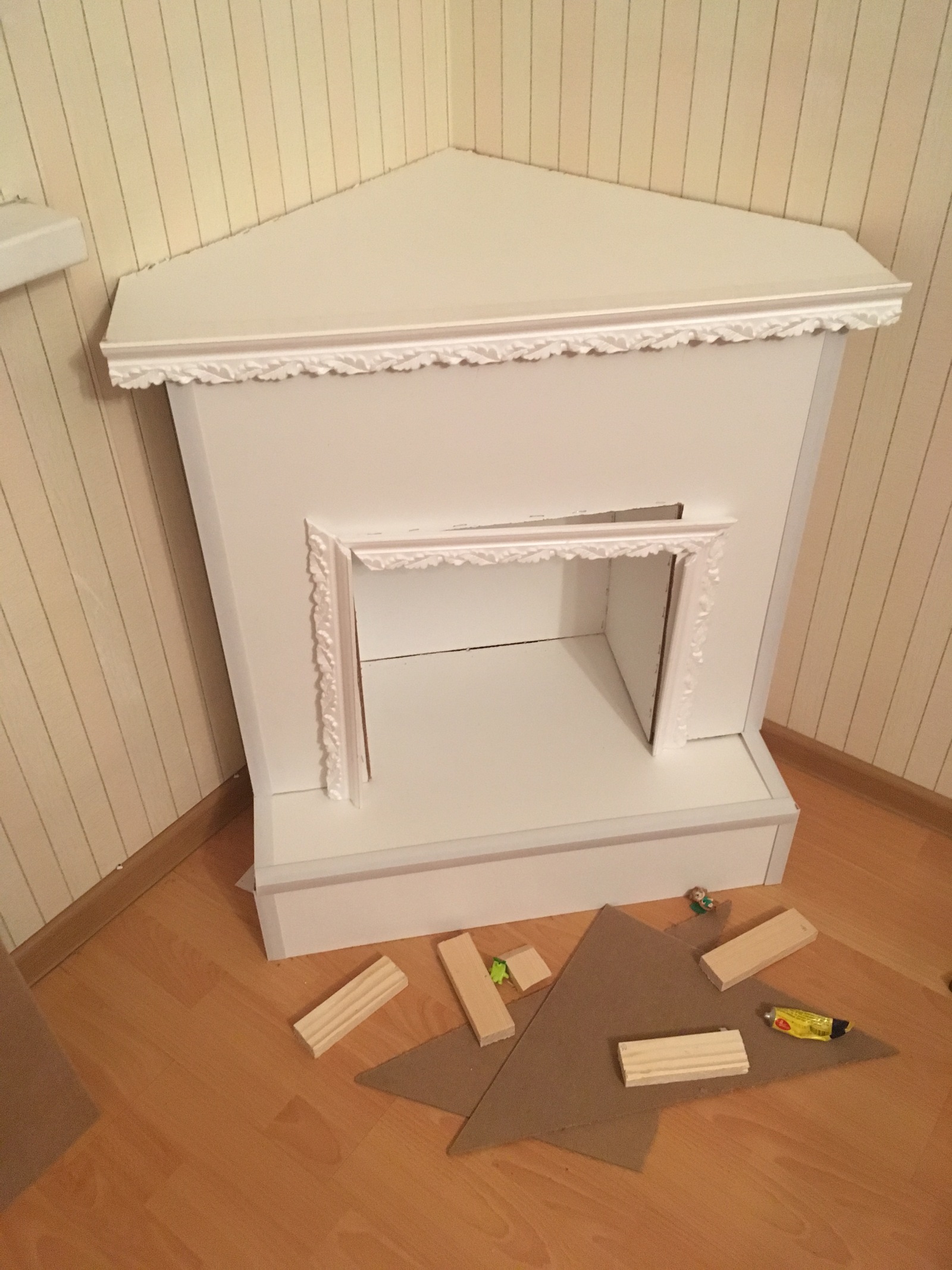 I decided to try to make a fireplace for the new year - My, Decorative fireplace, Fireplace, Decoration, New Year, Decor, Budgetary, Longpost