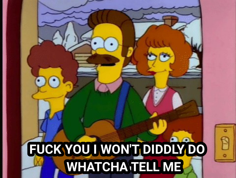 Rage Against The Neighborino - Rage Against The Machine, The Simpsons, Humor, Ned Flanders