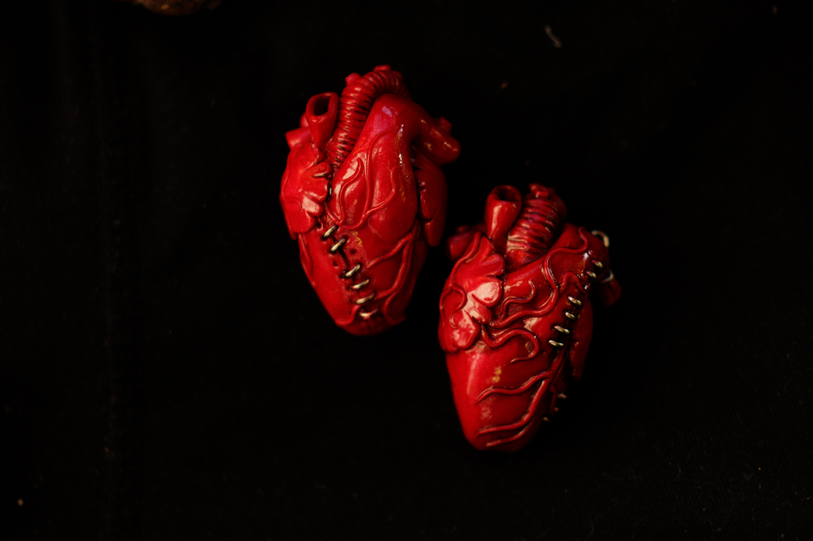 Pendants in the form of hearts - My, Heart, Pendant, Polymer clay, Handmade, Longpost