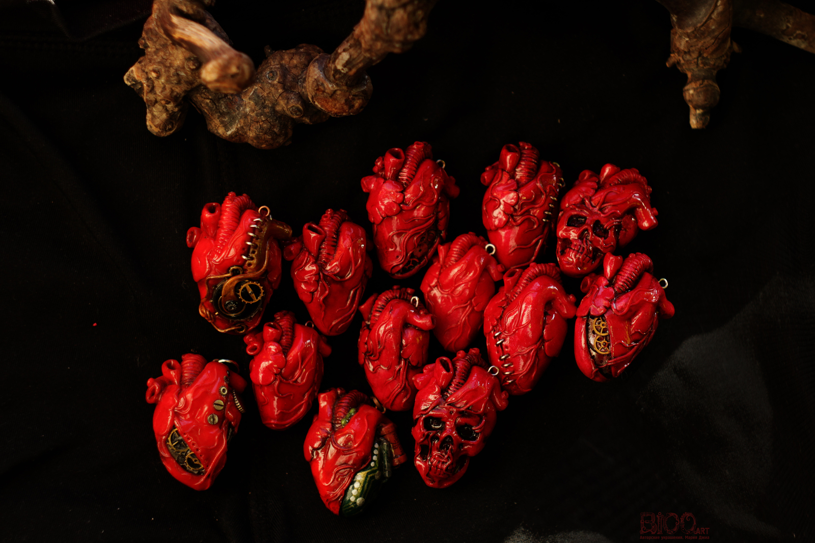 Pendants in the form of hearts - My, Heart, Pendant, Polymer clay, Handmade, Longpost