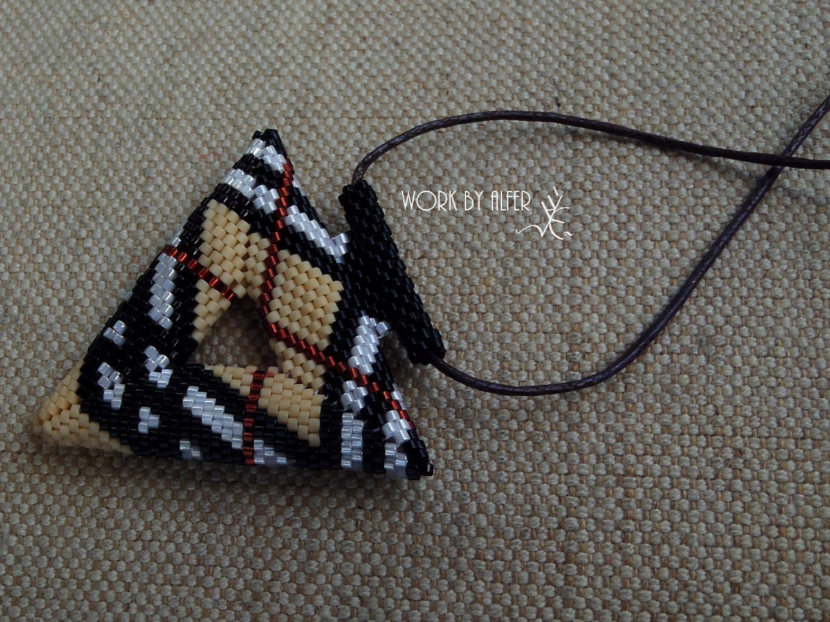 Pendant Scotch - My, Beads, Plaid, Perfectionism, Japan, Needlework, Handmade, My, Longpost