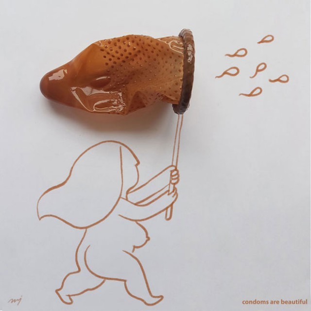rubber drawings - Condoms, Drawing, Longpost