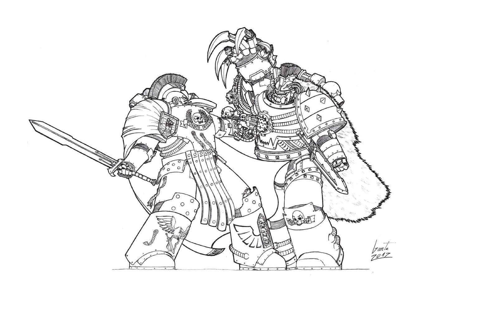 Art by artist Greyall #2 - Warhammer 40k, Warhammer 30k, Adeptus Astartes, , Terminator, Longpost