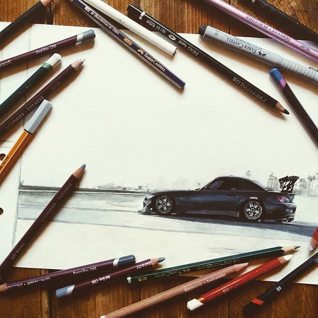 Honda S2000 для.... вот честно если, не помню уже, куда она ушла :) - Моё, Honda, Stance, Jdm, Машина, Рисунок, Арт, Творчество, Длиннопост