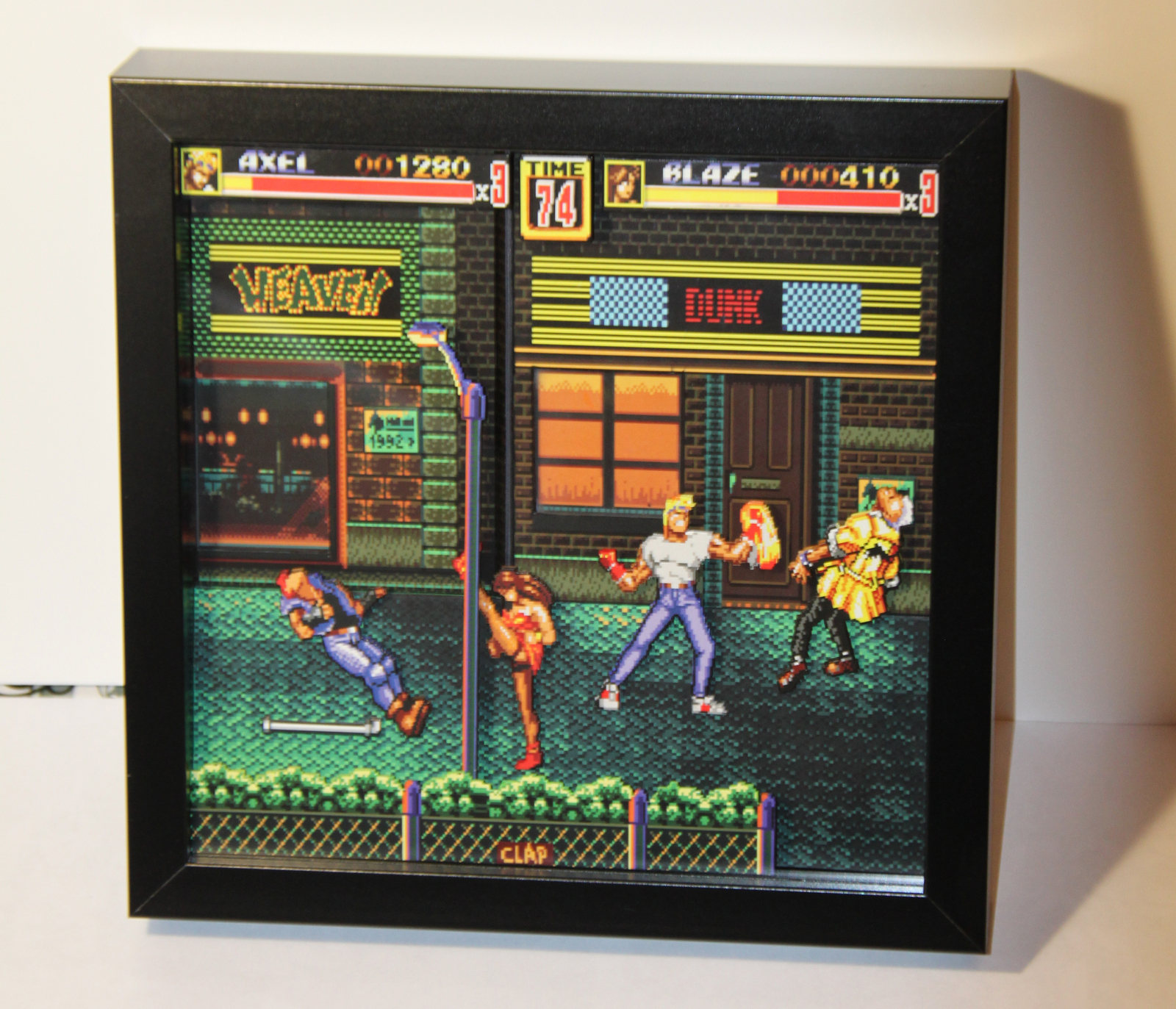 Diorama based on the game Streets of Rage 2 - My, Friday, Creation, Diorama, Pixel Art, Art, Handmade, With your own hands, 8 bit, Longpost