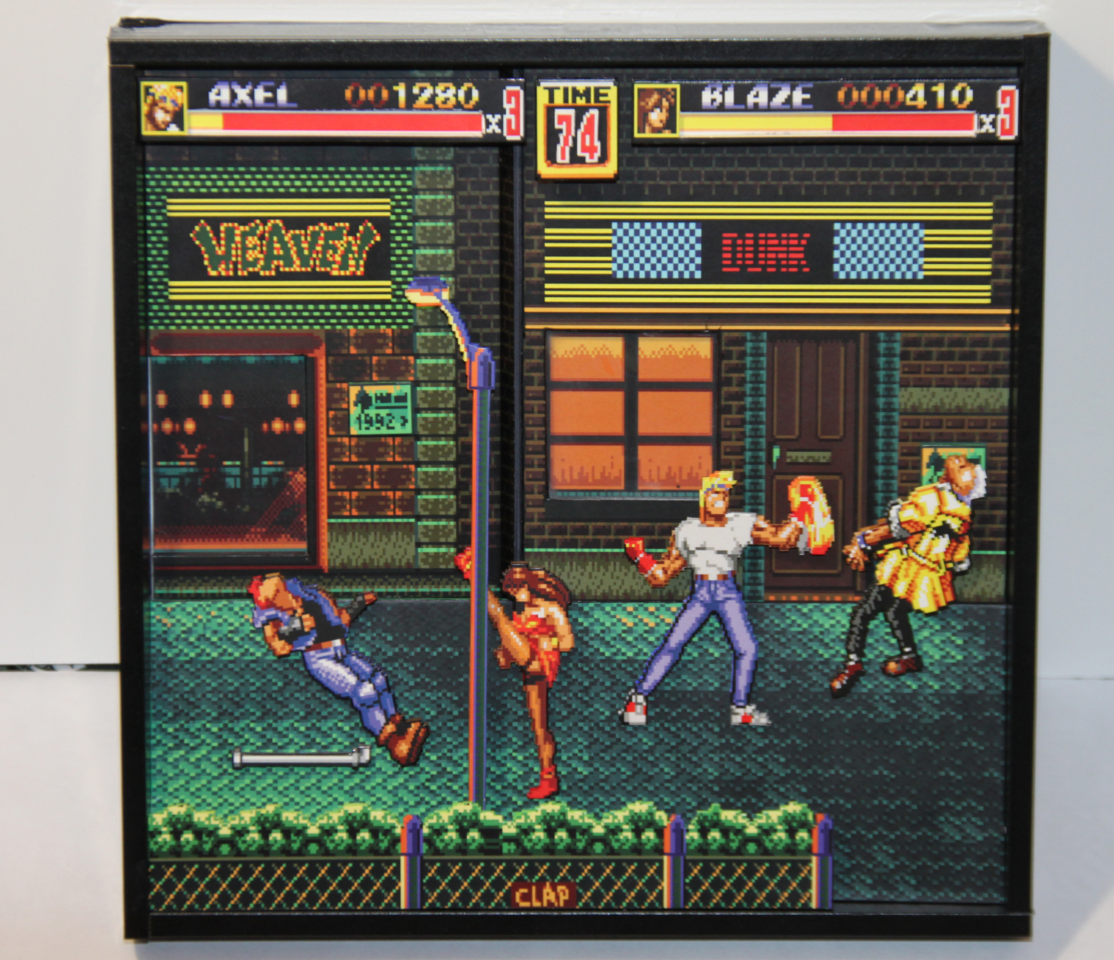 Diorama based on the game Streets of Rage 2 - My, Friday, Creation, Diorama, Pixel Art, Art, Handmade, With your own hands, 8 bit, Longpost