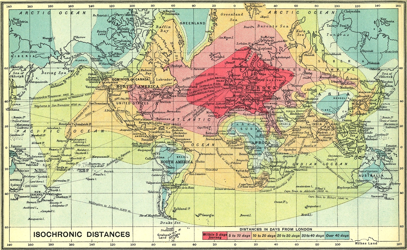 How long did it take to travel 100 years ago - Cards, Travels, Past