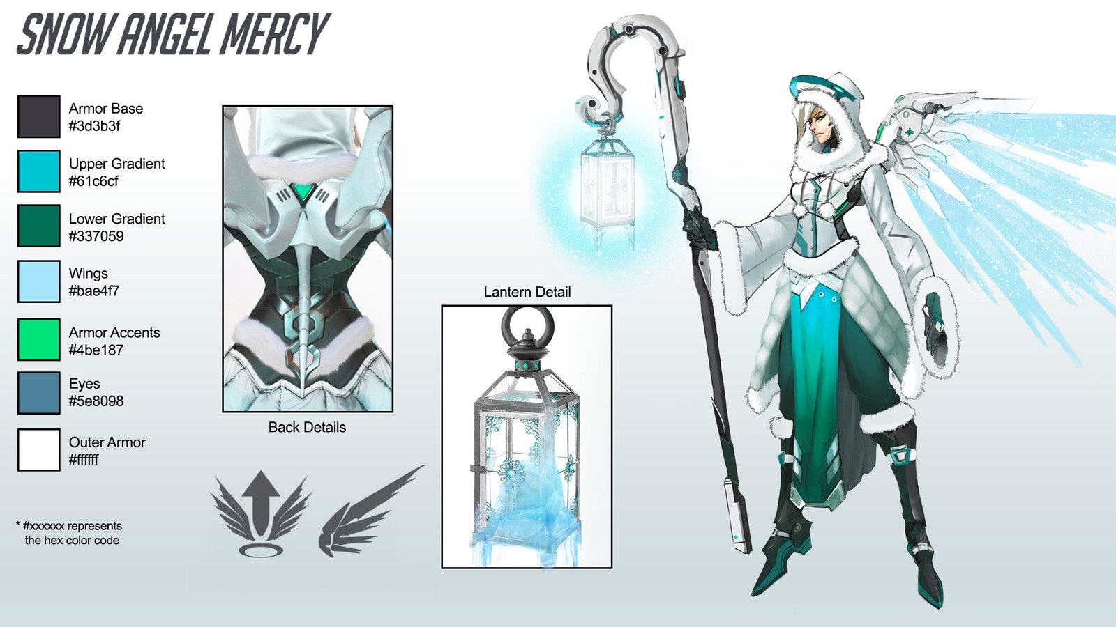 Winter skin concept for Angel - Overwatch, Mercy, Blizzard, Games, Art, Artstation, 