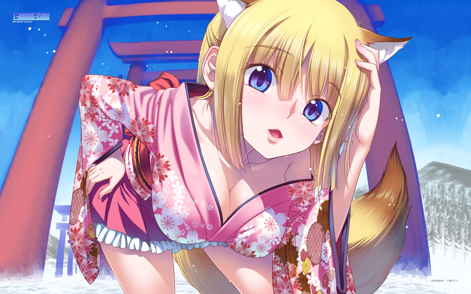 Anime Art - Anime art, Anime, Anime original, Animal ears, Kitsune, Kimono