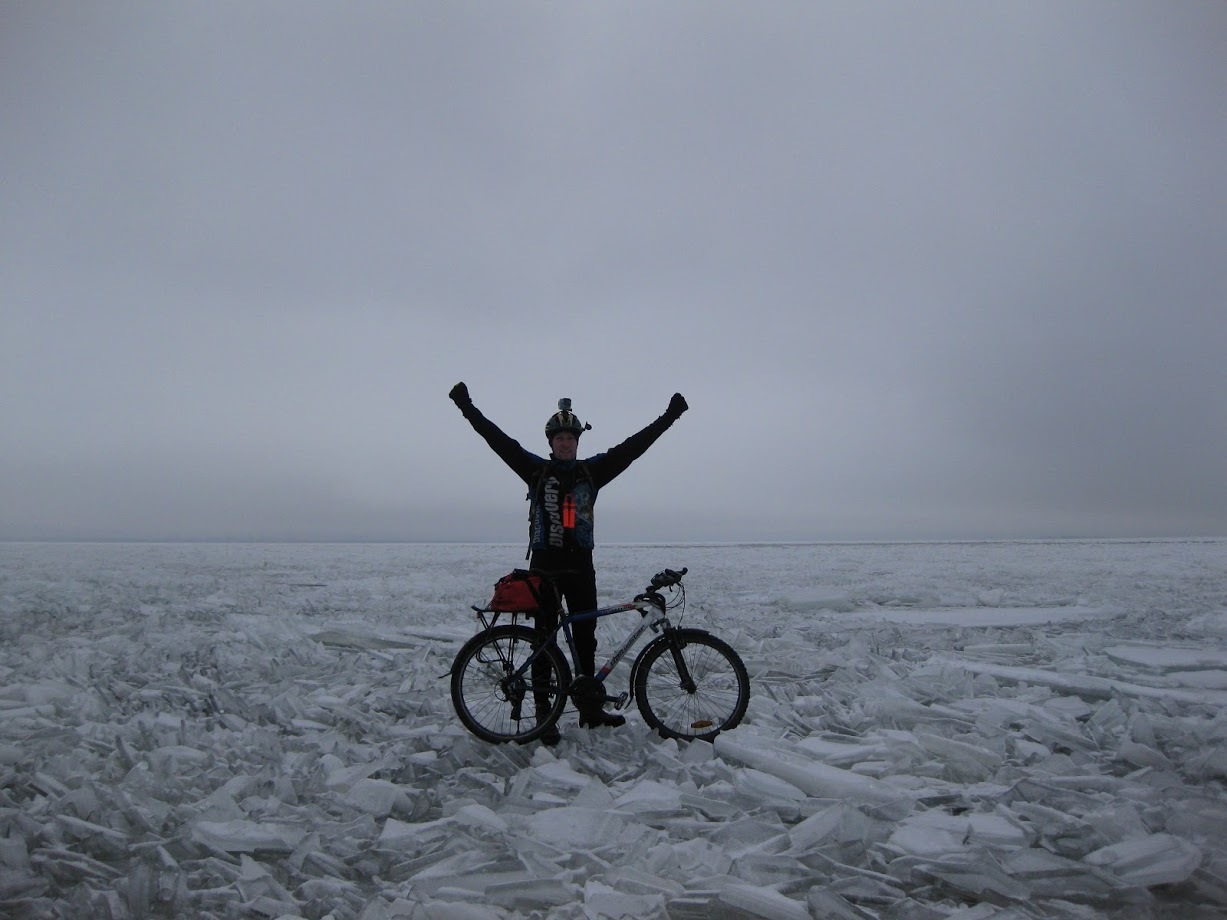 With the opening of the ice season, fellow cyclists - My, Saint Petersburg, A bike, , Ice, The bay, Winter Bike, Longpost