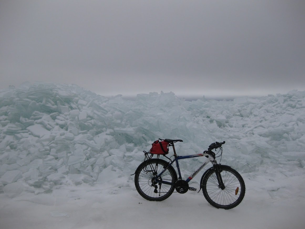 With the opening of the ice season, fellow cyclists - My, Saint Petersburg, A bike, , Ice, The bay, Winter Bike, Longpost