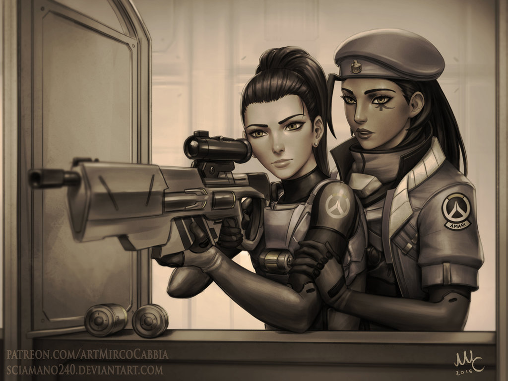 Ana and Amelie - Арт, Игры, Overwatch, Ana Amari, Amelie, Sciamano240