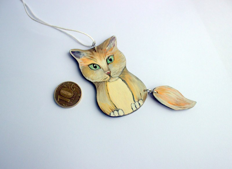 Products with the author's hand-painted on wood from the artist Lina Subbkota. - My, Raccoon, Painting, cat, Handmade, Painting, Owl, Presents, Earrings, Longpost