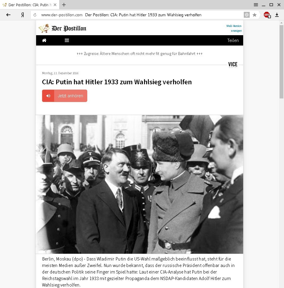 CIA: Putin Helped Hitler Win Elections in 1933 - Humor, Satire, Caricature, Photoshop, Tag, Politics, Vladimir Putin