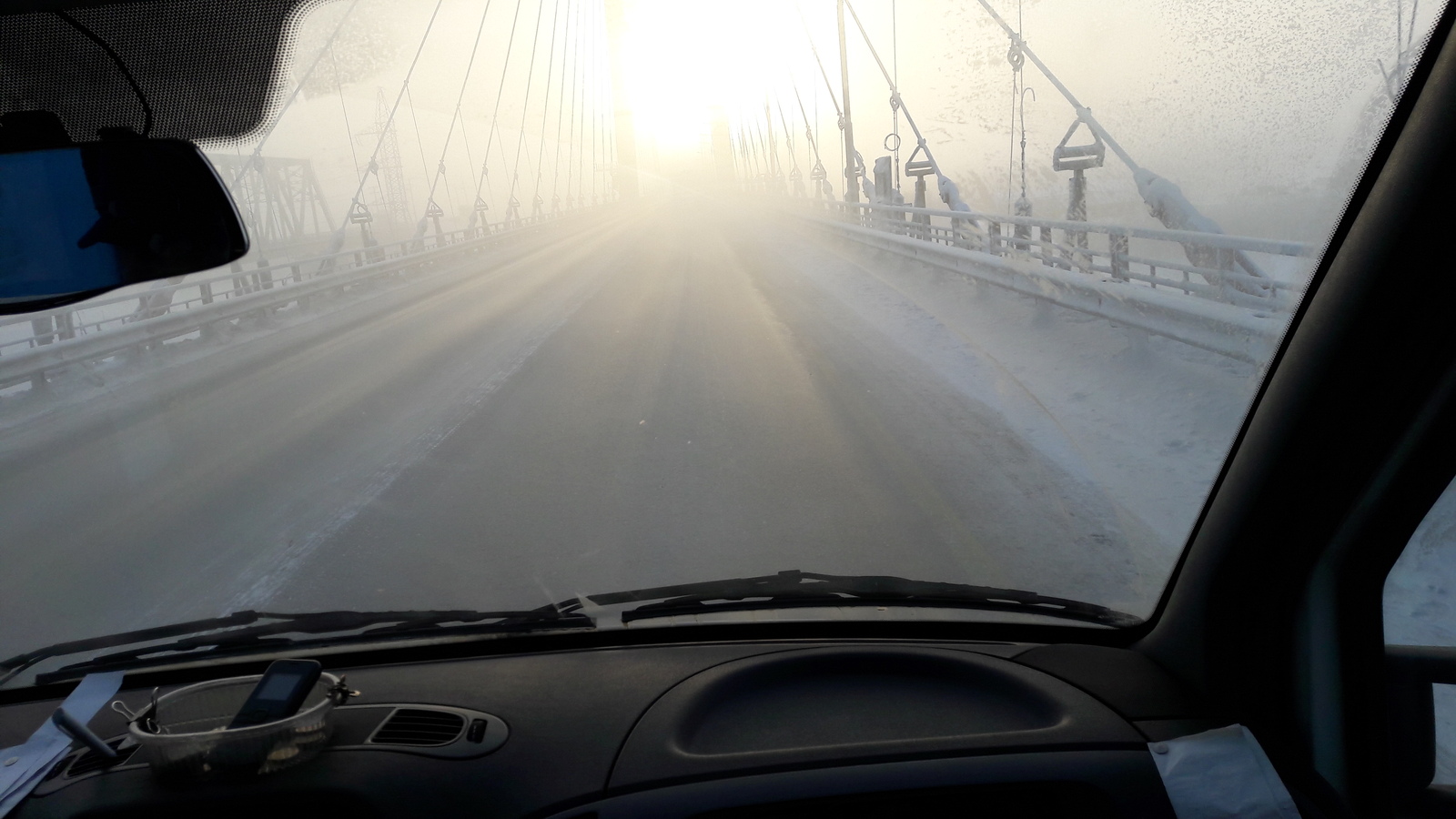 Холодок. Мост через Обь. -51. А Нижневартовске загорают у них - 45 - Моё, Мост, Обь, Сургут, Мороз