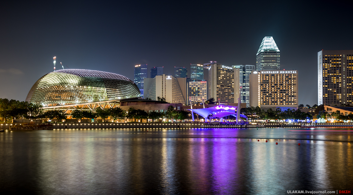 Marina Bay ночью. - Моё, Ночь, Архитектура, Море, Сингапур, Marina Bay, Фото, Фотография, Город