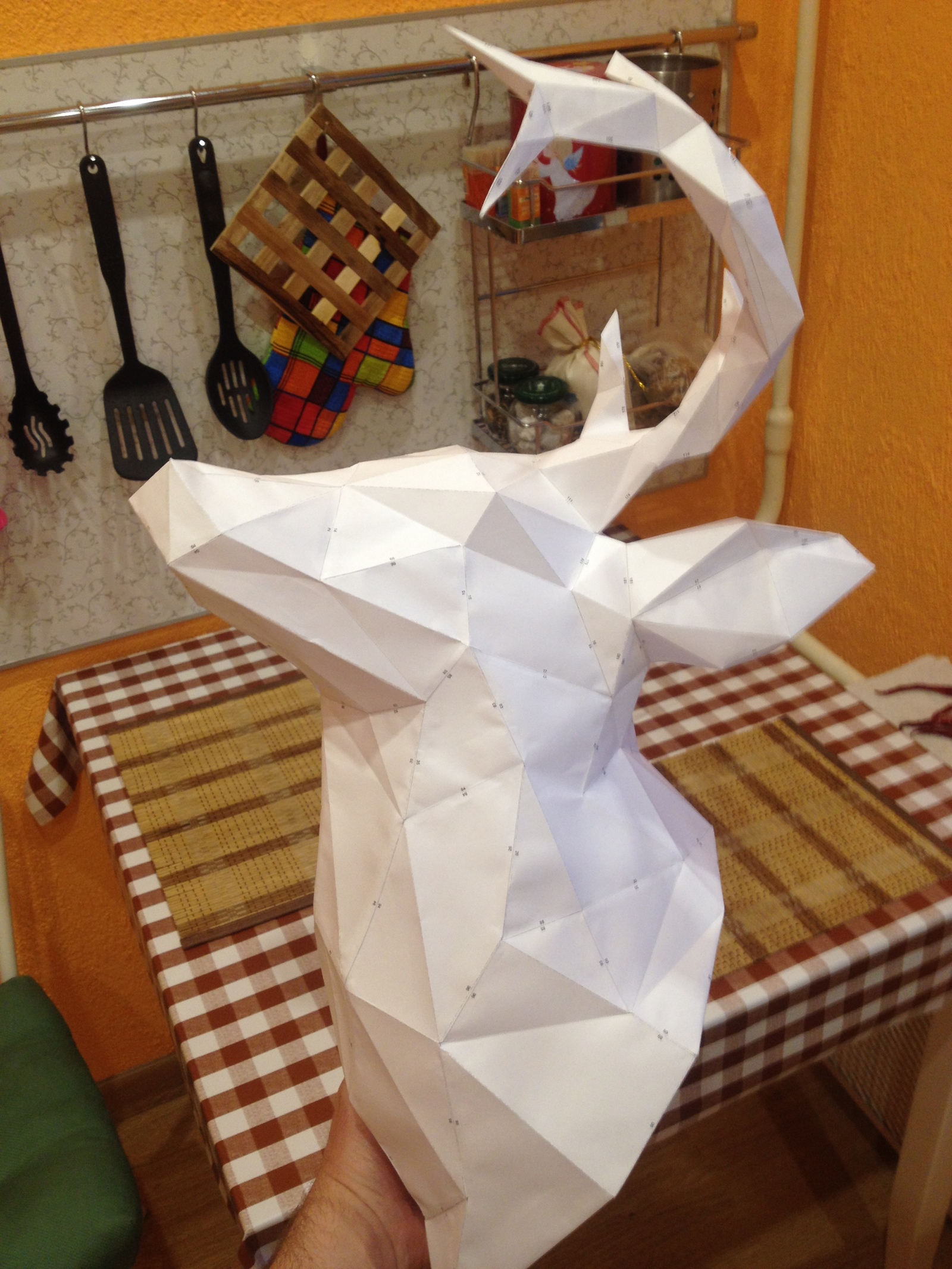 Олень из обычной бумаги А4 - Моё, Pepakura, Papercraft, Своими руками, Олень, Длиннопост, Олени