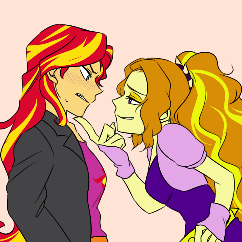 Shipping is turbid - the rating is spinning - My little pony, Equestria girls, Sunset shimmer, Adagio dazzle, Humanization, Shipping, MLP Lesbian