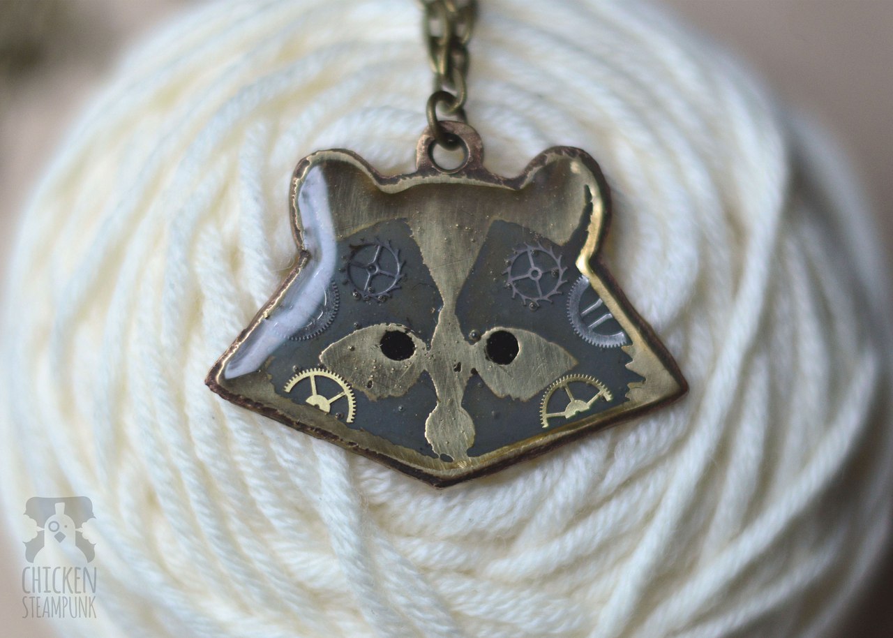 New pendants and brooches in the form of animals, brass and copper - My, Steampunk, Creation, With your own hands, Decoration, Animals, Deer, Whale, Raccoon, Longpost, Deer