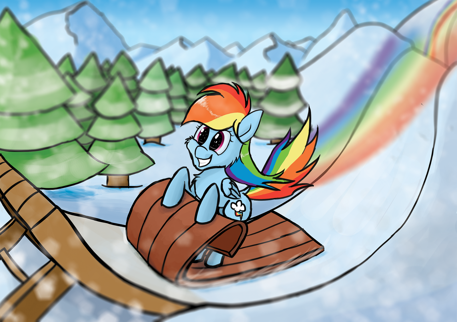 Rainbow Dashing through the snow ^_^ - Моё, My Little Pony, Rainbow Dash