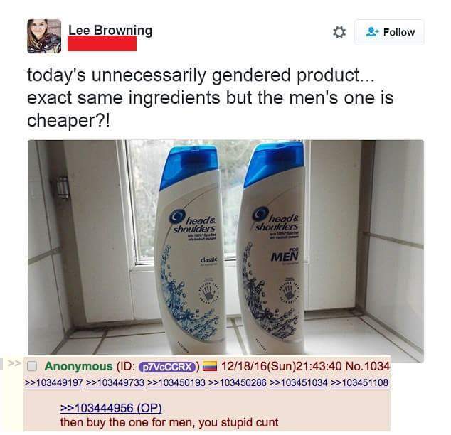 Anonymous helps close the widening gap between the two sexes - Screenshot, Shampoo, Girls