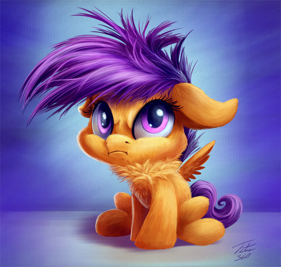 Your face when you are compared to a chicken. - My little pony, Scootaloo