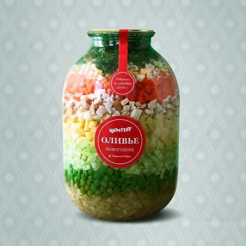 Olivier for the lazy. Business idea - Photo, Olivier salad, Jar, New Year, Business idea