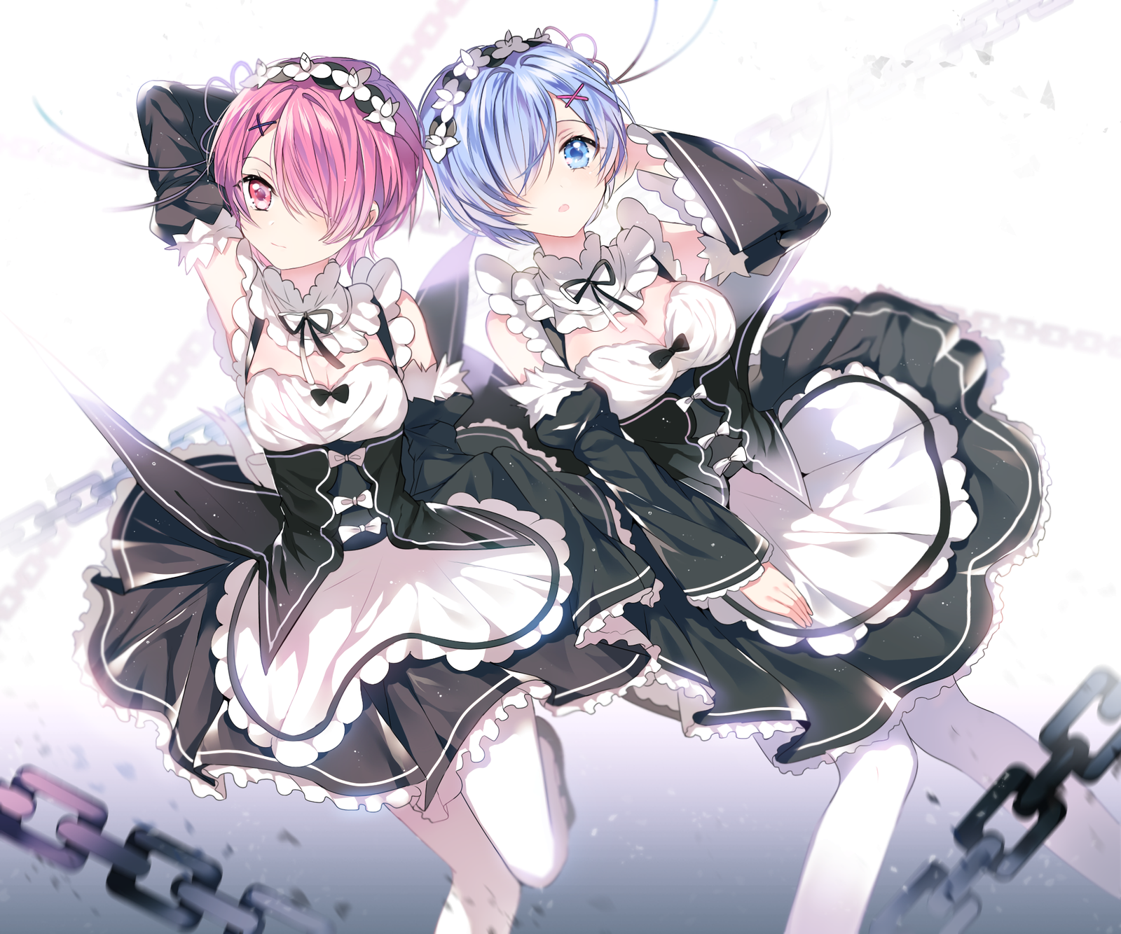 Rem and Ram [re:zero] - Rem, Ram, Ram and rem, Аниме, Арт, Anime Art, Re:Zero Kara, Rem (Re:Zero Kara), Ram (Re:Zero Kara)