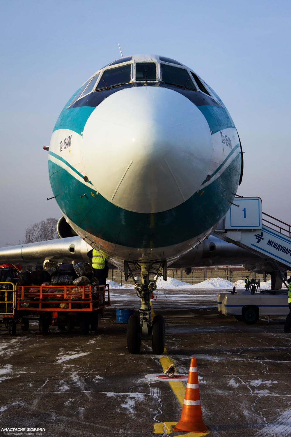 Meeting of TU-154M airline ALROSA December 17, 2016 - My, Longpost, Irkutsk, Tu-154, Aviation, December, 2016, Tupolev, My