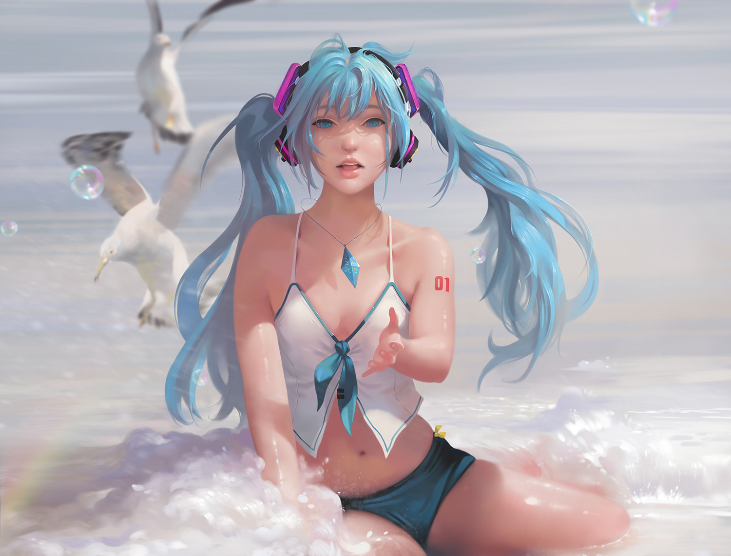 Miku Hatsune - Anime Art, Аниме, Vocaloid, Hatsune Miku, Taejune Kim