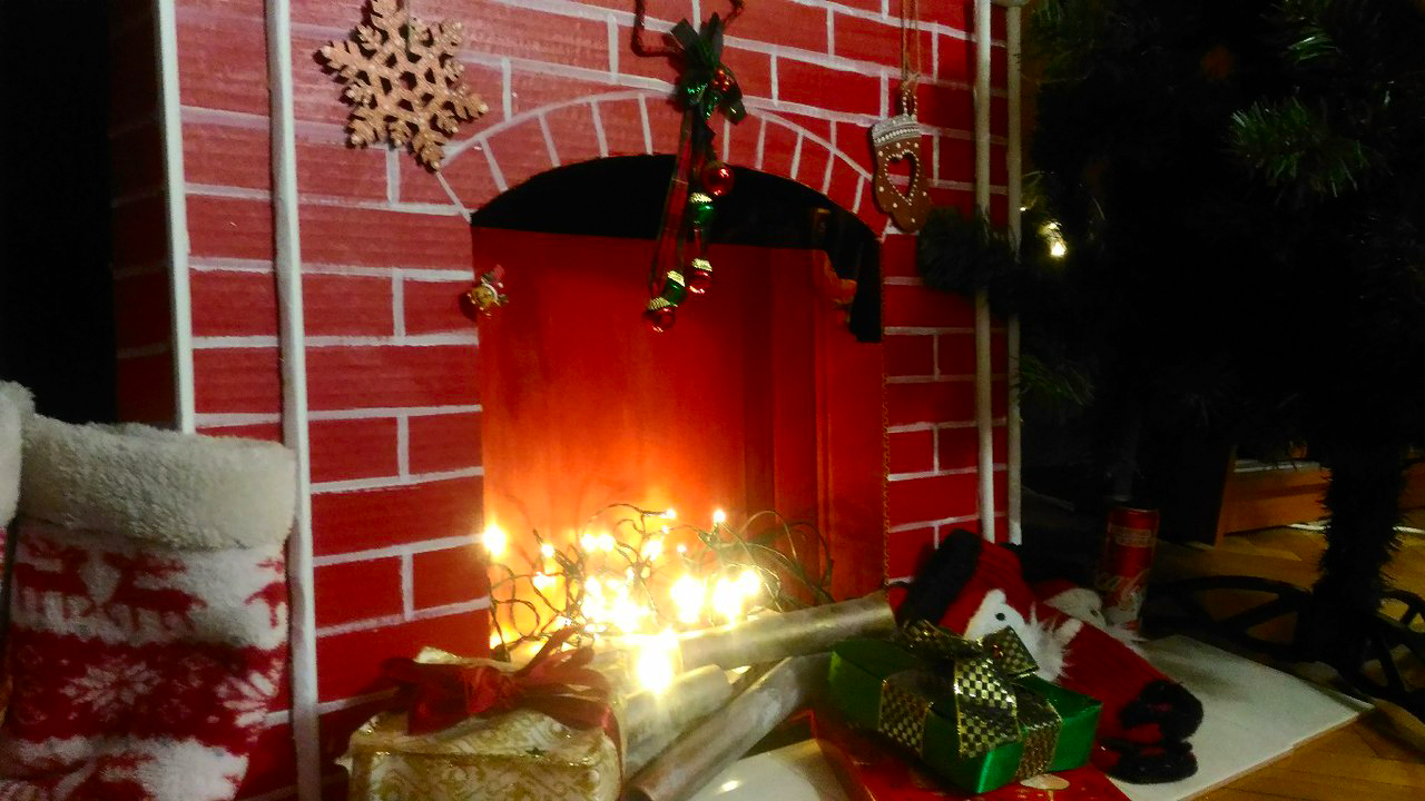 New Year's fireplace in the apartment - My, Design, Decor, Decorative fireplace, Fireplace, Garland, New Year, Decorative arts, Art