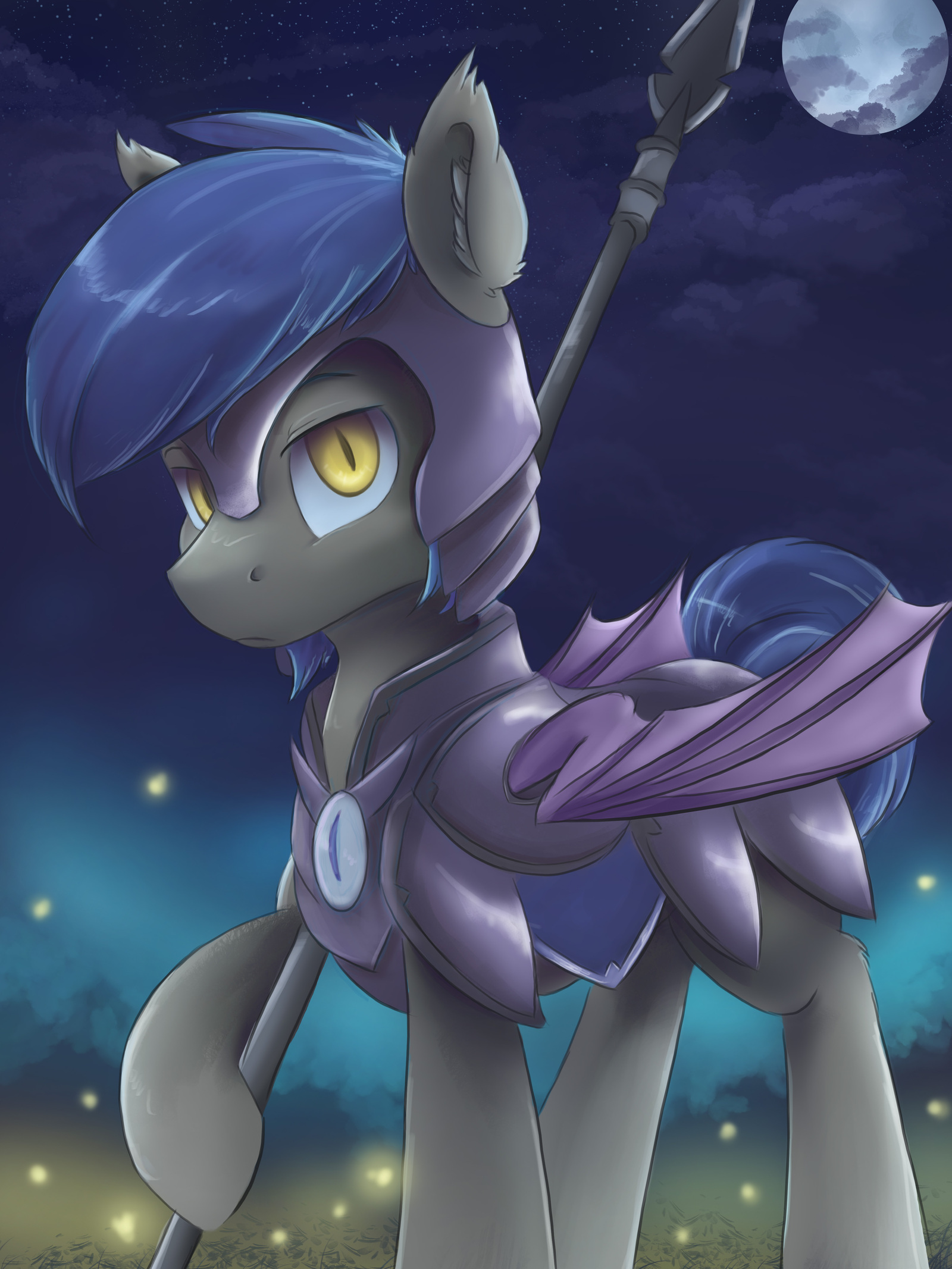 I guard the night - My Little Pony, Batpony, Арт, Night Guard, Ardail