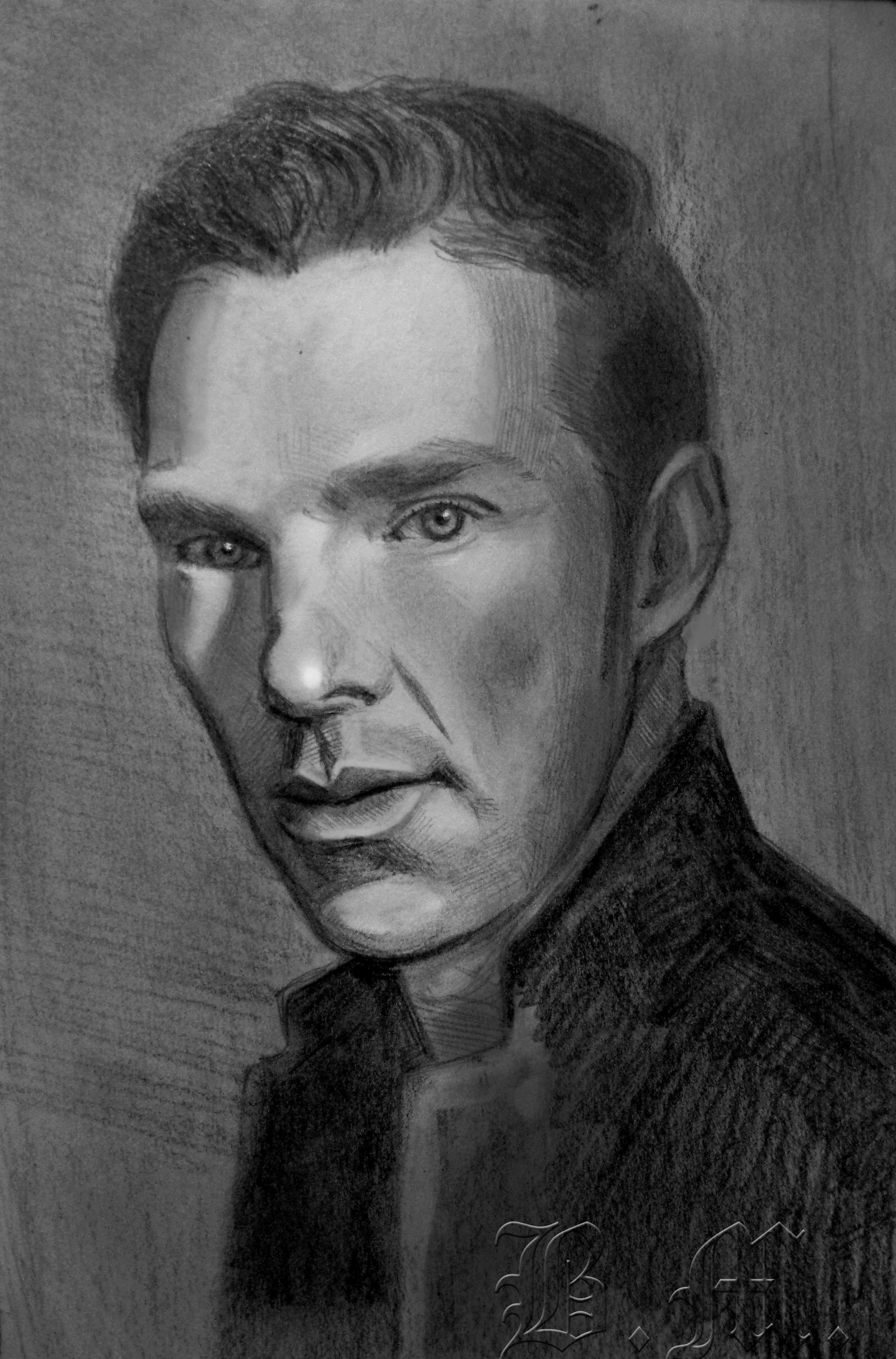 Benedict Cumberbatch - My, Benedict Cumberbatch, Drawing, Culebyaka MB, Art, Portrait, Actors and actresses, Face, Men