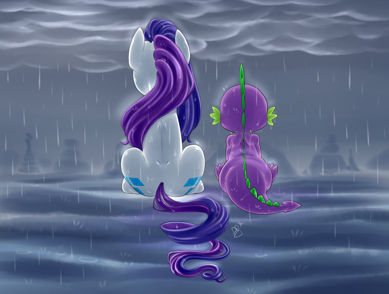 Where is my mind - My little pony, Spike, Rarity, Shipping