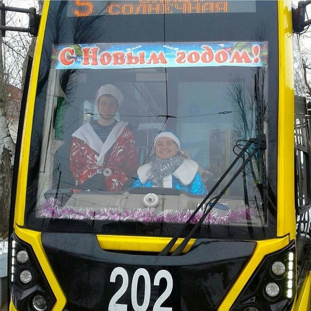 Krasnodar trams. - New Year, Krasnodar, Snow Maiden
