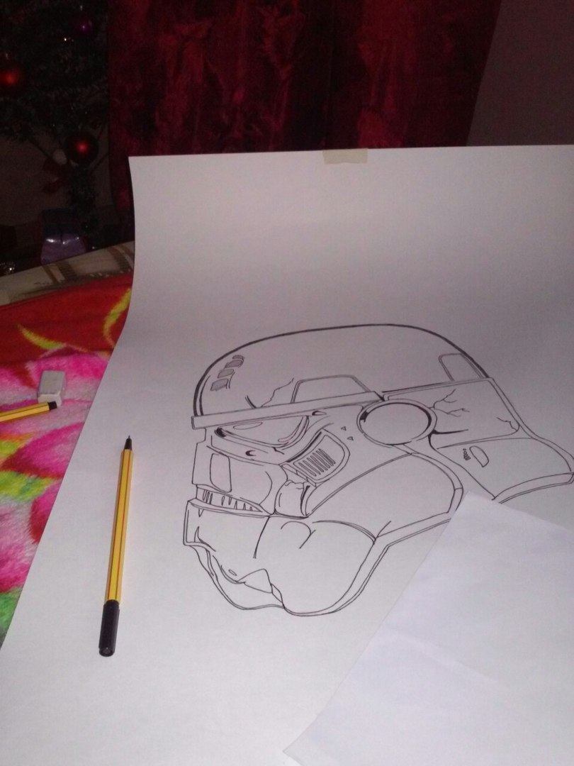 My night.. - My, Drawing, Star Wars, Stormtrooper, Night, Didn't sleep, Longpost