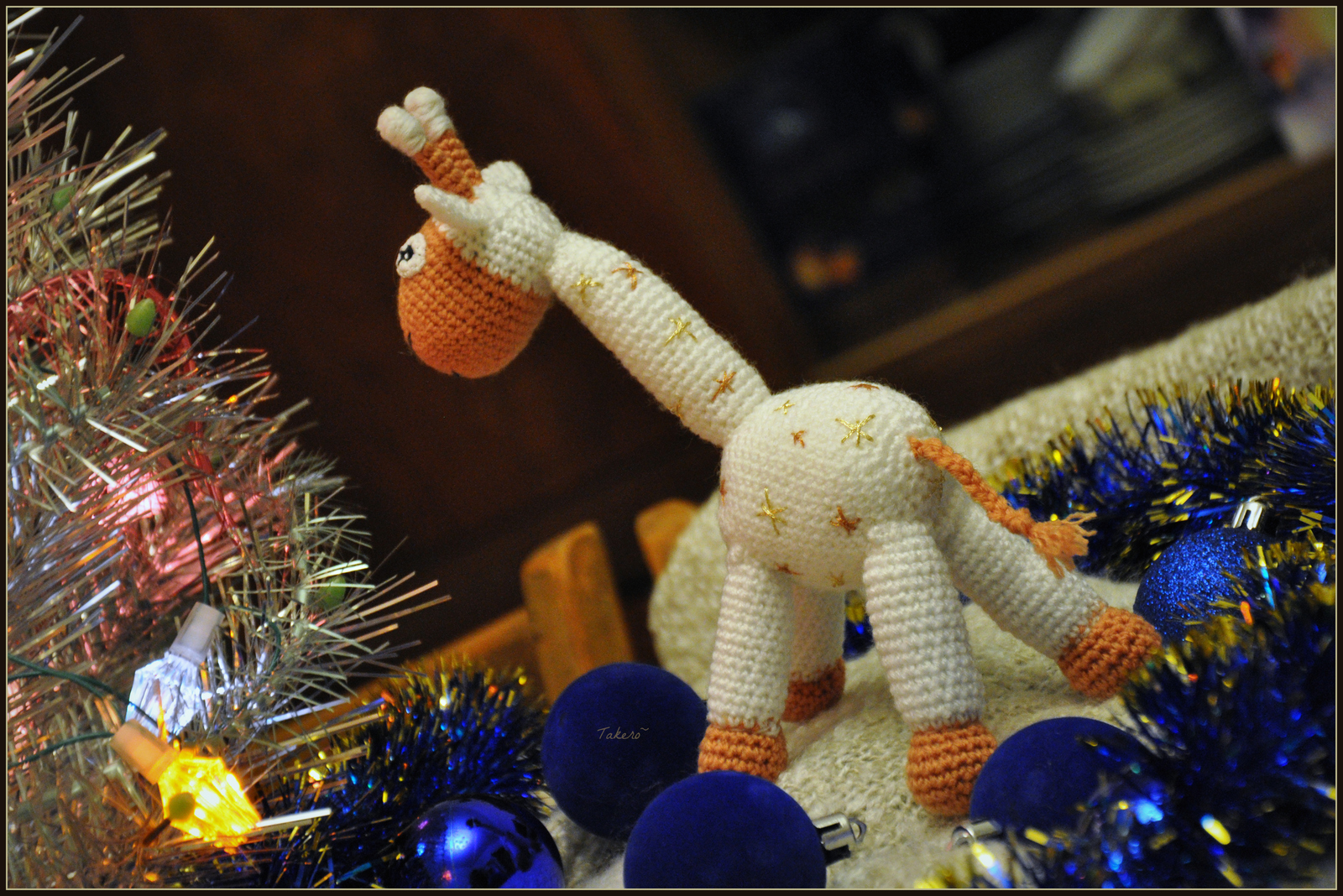 Christmas deer and giraffe :) - My, Needlework, Crochet, Takero, New Year, Deer, Giraffe, Toys, Longpost, Deer